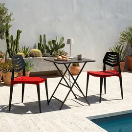hjh living Flecharo Gartenstuhl 4-Fuß-Gestell 0 x 0 x 0 cm rot/schwarz