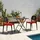 hjh living Flecharo Gartenstuhl 4-Fuß-Gestell 0 x 0 x 0 cm rot/schwarz