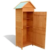 Homgoday Gartenschrank Holzschrank Gerätehaus Geräteschuppen Geräteschrank mit Wasserdichtes Dach Spindschrank Werkzeugschrank Holzschuppen Lagerschrank Braun 42,5x64x190 cm