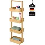 bremermann Standregal Bambus-Badregal mit 4 Ablagen, ca. 28 x 88 x 16 cm (B/H/T) braun