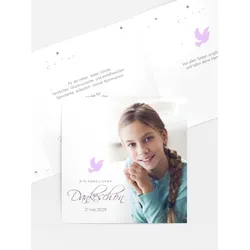 Dankeskarten Kommunion selbst gestalten mit Spruch und Fotos im Onlinedesigner bei Meine-Kartenmanufaktur.de