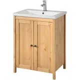 WELLTIME Waschtisch WELLTIME "Sylt", beige (natur, natur), B:60cm H:84cm T:46cm, Massivholz, Waschtische, Aus massiver Kiefer