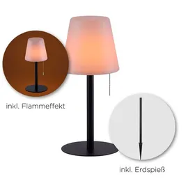 just light. Tischlampe Außen Steckleuchte weiß LED Tischleuchte dimmbar Akku Gartenlampe modern Wegeleuchte, schwarz, Led 2w 100lm 3000k warmweiß, Dxh 16,5x76 cm