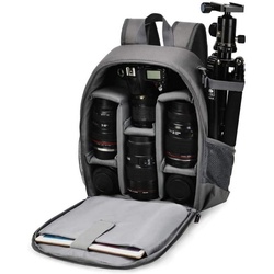 Lubgitsr Kameratasche Kamerarucksack, Wasserfeste Fotorucksack mit Regenschutz, Stativhalter (1-tlg) grau