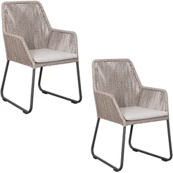 deVries 2 Dining-Sessel - 64x64x90cm - anthrazit - Polyethylen / Aluminium / Schaumstoff