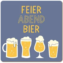 Grafik  Werkstatt lustiger Untersetzer aus Kork | Feierabendbier