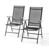 CHILLROI HC Garten & Freizeit Aluminium Klappsessel, 2er Set - Anthrazit