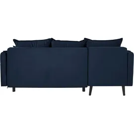 INOSIGN Ecksofa »Asra L-Form« incl. Bettfunktion und Bettkasten, Seitentasche im Armteil, Federkern blau