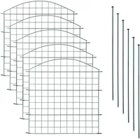 Teichzaun Oberbogen 11tlg Set Gitterzaun Steckzaun Metall grün 5 Zaunelemente