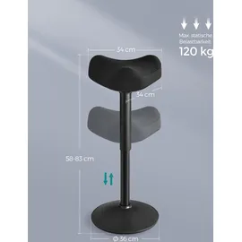 Songmics Stehhocker Kunststoff Schwarz