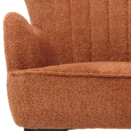 Mendler Lounge-Sessel HWC-K37 Chenille 75 x 80 x 75 cm orange mit Kissen