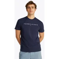 Tommy Jeans Reg Linear Logo Kurzarm-T-Shirt Dark Night Navy