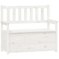 VidaXL Sitzbank Weiß 112,5x51,5x96,5 cm Massivholz Kiefer