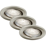 DI-KA LED Einbauleuchte Swing 3er Set nickel-matt Ø 8,5 cm GU10 dimmbar