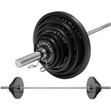 Olympia-Set 125,5 kg Langhantelstange und Hantelscheiben Guss