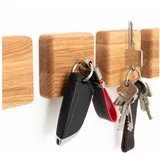 Astrein Schlüsselbrett Magnetischer Schlüsselhalter aus Eiche 4er Set