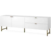 Furn.design TV-Lowboard weiß Gold 179 cm 2-türig 3-D Struktur,