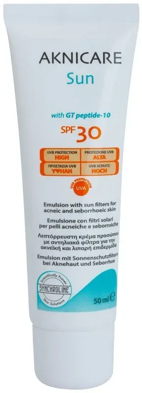 Synchroline Aknicare Sun Bräunungsemulsion für Haut mit Akne und Seborrhoischem Ekzem SPF 30 50 ml