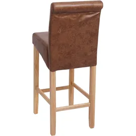 Mendler 2er-Set Barhocker HWC-C33, Barstuhl Tresenhocker, Holz ~ Wildlederimitat, helle Beine, Stoff/Textil