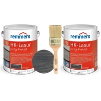 REMMERS HK-Lasur anthrazitgrau 2 x 5 L (= 10 L) plus REMMERS Pinsel 50 mm