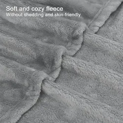 Intirilife Sherpa Decke Kuscheldecke in Grau - 200 x 150 cm - Flauschig warme Fleece Decke als Couchdecke Wohndecke Indoor Outdoor extra weich