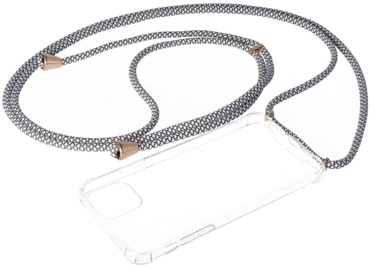 Necklace Case passend für Apple iPhone 11, Smartphonehülle mit Kordel grau,weiß zum Umhängen