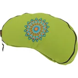 GURU SHOP Yoga Kissen Mond, Yogakissen, Bedrucktes Meditationskissen mit Dinkel Füllung - Grün, Baumwolle, 13x30x30 cm