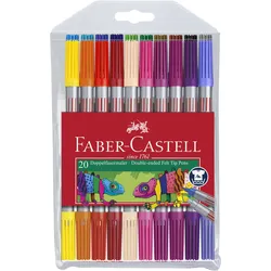 FABER-CASTELL Duo-Fasermaler - permanent - leuchtende Farben - wasserbasierte Ti