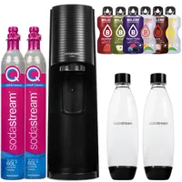NEU SodaStream Terra Wassersprudler Schwarz 2 Flaschen 2 Zylinder 6 Sirups