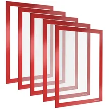 POPPSTAR Magnetrahmen A4, selbstklebend, rot, 5 Stück