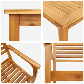 vidaXL 7-tlg Garten-Essgruppe Massivholz Akazie 3375667