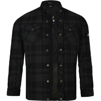 Bores Lumberjack Basic Motorrad Hemd, schwarz-grau, Größe XL