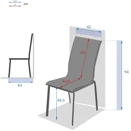 Hespéride Axant Gartenstuhl 48 x 60 x 93 cm anthrazit/graphit