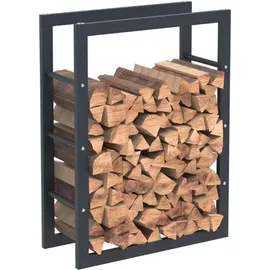 BC-ELEC Holzablage Stahl 80 x 60 x 25 cm Schwarz