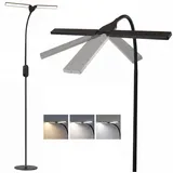 ZMH LED Stehlampe LED dimmbar Leselampe 9W Timer Memory einstellbar Touch, dimmbar, LED fest integriert, flexibel verstellbar, schwenkbar schwarz