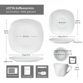Mambocat Lotta Kaffeeservice 18-tlg. weiß