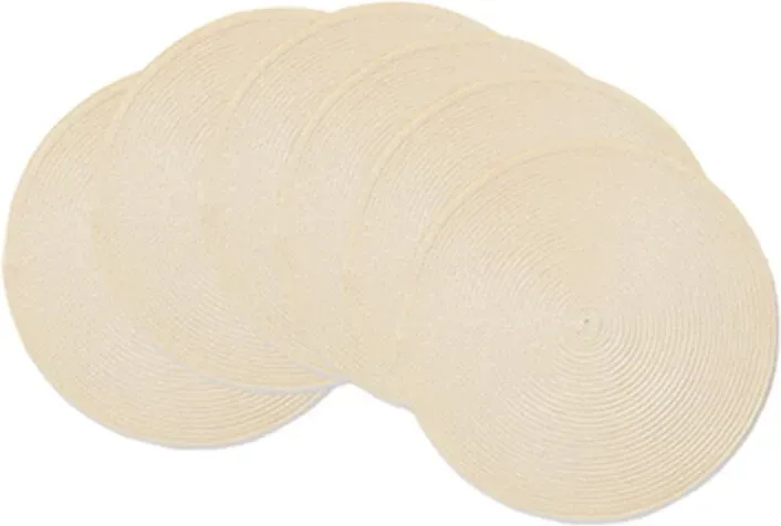 Zhongyuan Pearl Reis Geflochtene Tischsets - Set aus 6 runden 15-Zoll waschbaren & rutschfesten Tischmatten für Esszimmer und Wohnkultur