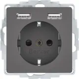 Berker USB-Steckdose 3 St. Anthrazit