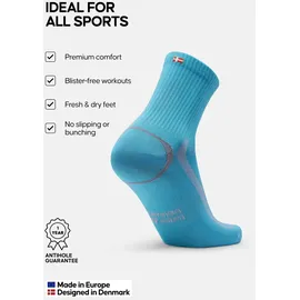 Danish Endurance Quarter Pro Sportsocken 5er Pack Schwarz/Weiß/Blau/Orange 43-47
