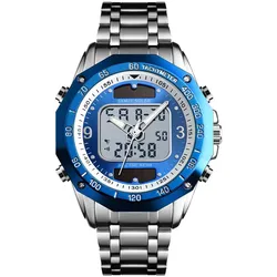 SKMEI 1493 Quarz Digitale Elektronische Männer Uhr Mode Casual Outdoor Sport Männliche Armbanduhr Dual blau