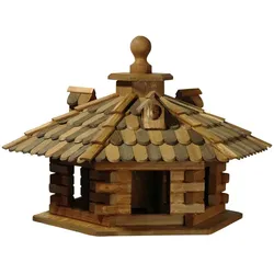 DOBAR Design-Vogelhaus mit Holzschindeldach - braun