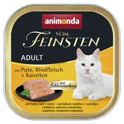 animonda Vom Feinsten Adult mit Schlemmerkern 100g Schale Katzennassfutter 32 x 100 Gramm Pute, Rindfleisch + Karotten