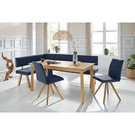 OTTO home Eckbank Rio, Massivholz in Eiche geölt, grau Sitzbänke, 22656027-0 B/H/T: 210 cm x 89 cm x 140 cm