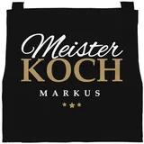 SpecialMe personalisierte Kinderschürze mit Namen Meisterkoch Küchenschürze, Kochschürze Jungen Mädchen Kinder Herren schwarz 3-6 Jahre - 3-6 Jahre