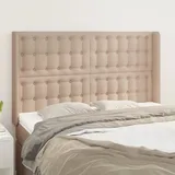 vidaXL Kopfteil mit Ohren Cappuccino-Braun 147x16x118/128cm Kunstleder