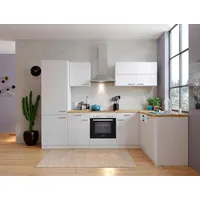 Respekta Winkelküche Hamm L-Form 280 x 172 cm E-Geräte Einbaukühl-/Gefrierkombination weiß