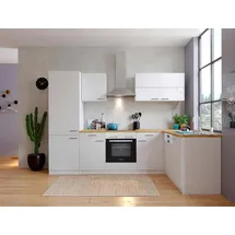 Respekta Winkelküche Hamm L-Form 280 x 172 cm E-Geräte Einbaukühl-/Gefrierkombination weiß