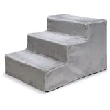 Karlie Easy Step Hundetreppe Hundezubehör, Plüsch/Holz, Hell Grau -