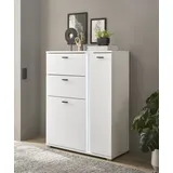 INOSIGN Highboard »LONG ISLAND«, (1 St.), in moderner Trendfarbe,inklusive senkrechter Beleuchtung,Breite 100 cm, weiß