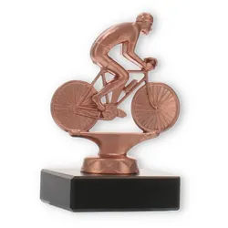 Pokal Metallfigur Rennradfahren bronze auf schwarzem Marmorsockel 11,0cm